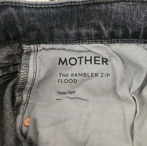NWT Mother Superior the Rambler Zip Flood black denim jeans size 33 - Picture 5 of 12